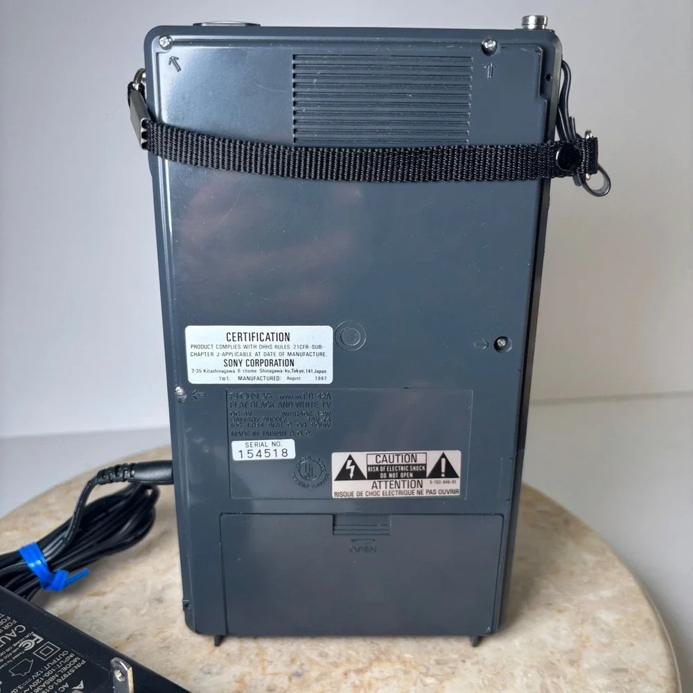 Sony Watchman FD-42A Portable TV Gray 1987 Vintage Handheld TV PARTS